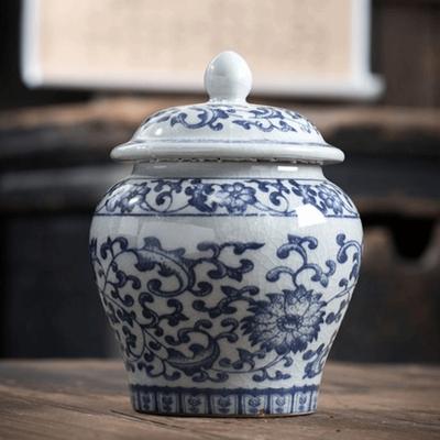 Vintage Keramik Teedose Chinesischer Stil mit Versiegeltem Deckel Kaffeedosen Große Kapazität Feuchtigkeitsdicht Versiegelte Teekanne