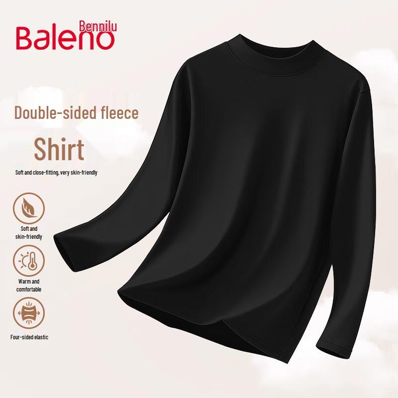 Baleno Men s Fleece-Lined Semi-High Collar Long-Sleeve T-Shirt 2XL