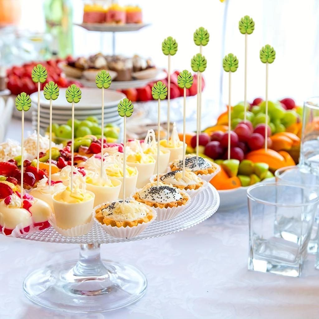 100 pcs Disposable Fruit Pick Bamboo Pick Flower Pick Fruit Fork Sushi Pick Snack Pick