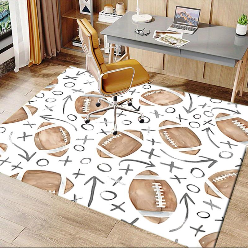 Football Pattern Chair Mat Office Carpet, Oversized Rug for Home Decor, Gift Idea for Football Lovers, Suitable for Bedroom, Living Room