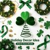 Soft Fabric Christmas Tree Top Ornament with Open Coil Base, Contrasting Green Leaves Styling, and Internal Iron Wire for Holiday Use