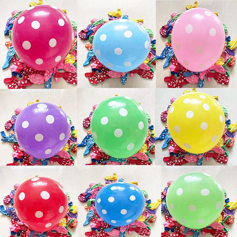 12" Thick Polka Dot Balloons, Candy Colors - Perfect for Weddings, Parties, & Birthdays