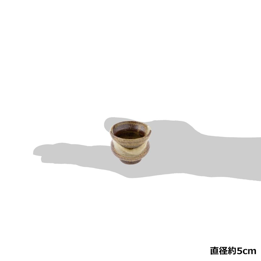 Marui Pottery Shigaraki Ware Hechimon Sake Cup 5cm Diameter Gourd Design Brown (Ochoko) Approx. MR-3-4329