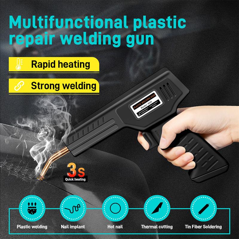 50W Plastic Welder, Hot Stapler Electric Soldering Iron Tools, 1000/200PC Staples, Car Bumper Repair Kit DIY Home Plastic Repair