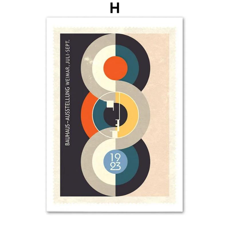Modern Bauhaus Geometric Canvas Wall Art  HD Abstract Patterns for Living Room  Bedroom Decor Classic Home Decoration Poster Pri