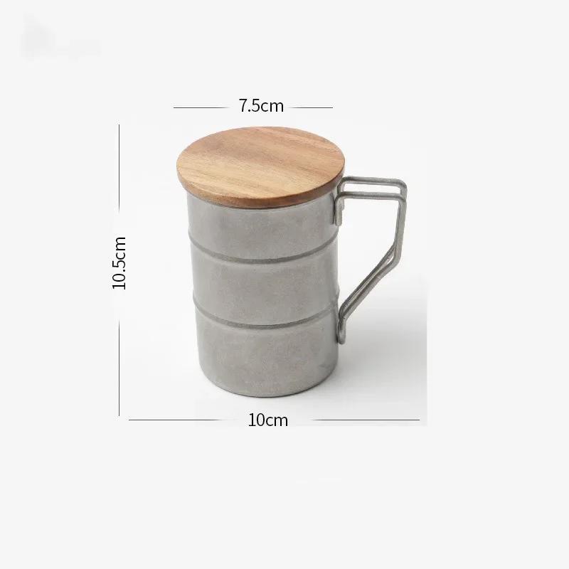 370ML Retro Coffee Cup Wine Glass Stainless Steel Outdoor Camping Mug with Handle Portable Beer Mug Picnic Travel Drinkware