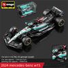 Bburago 1:43 Scale Mercedes-AMG F1 W15 W16 Formula 1 Racing Car Diecast Alloy Model Simulation Vehicle Collectible Gift for Kids