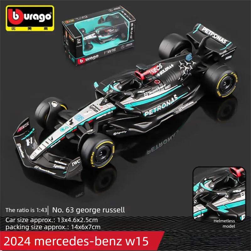 

Bburago 1:43 Scale Mercedes-AMG F1 W15 W16 Formula 1 Racing Car Diecast Alloy Model Simulation Vehicle Collectible Gift for Kids