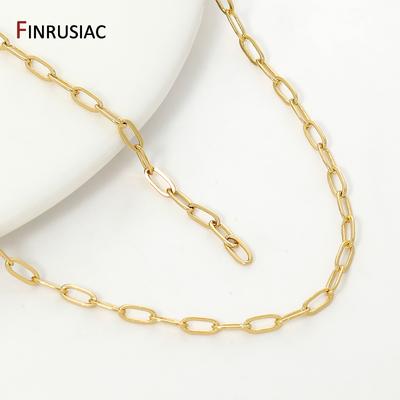 Chaînes Porte-clés en Laiton Plaqué Or 18K 3*6.5mm Pour la Fabrication de Bijoux DIY Chaînes en Gros Accessoires pour la Fabrication de Colliers Bracelets