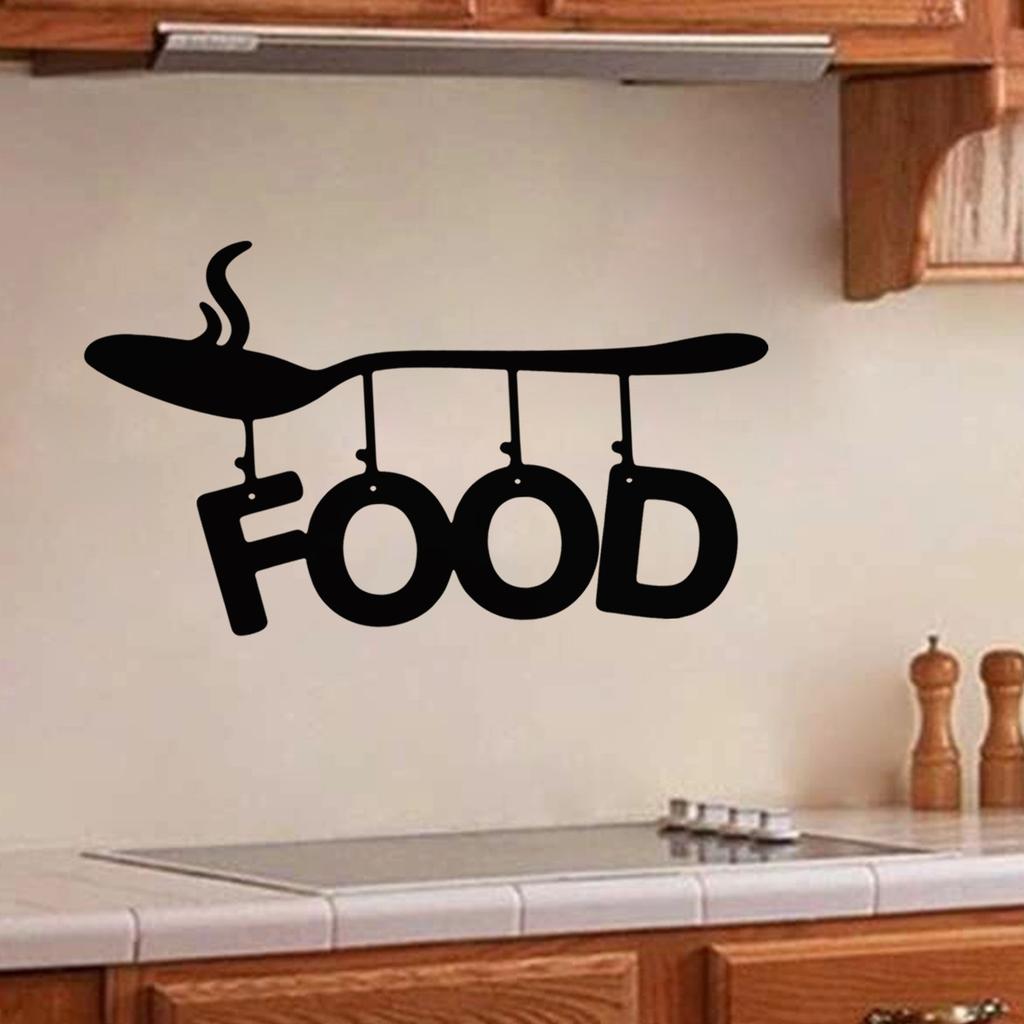 Dx353 Personalisierter Und Kreativer Löffel Hängendes Essen Englischer Wandaufkleber, Dekorativer Wandaufkleber für die Küche, Große Mengen Können Verhandelt Werden