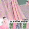 100*150cm Tecido Chiffon Floral Estilo Chinês Grupo de Chá Estampa Floral Tecido DIY Vestido Hanfu Fantasia de Dança de Casamento Decoração