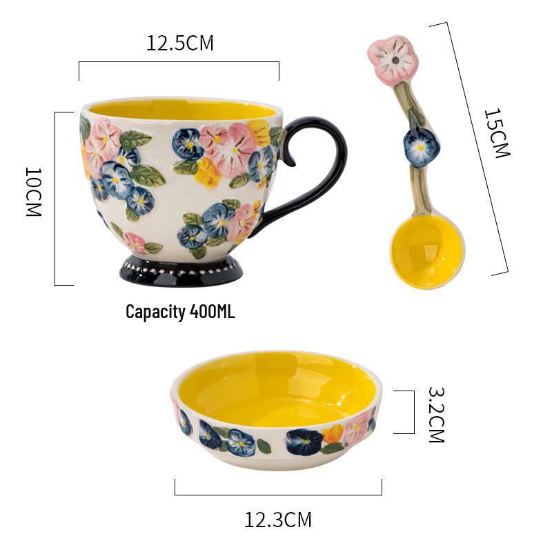 

Fuyarénshēng Underglaze Relief Large Mug with Spoon and Nut Dish Default