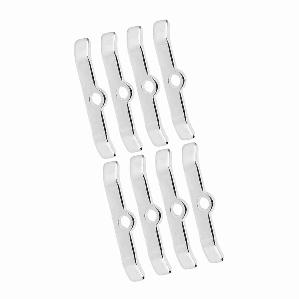 8pcs Chrome Valve Cover Hold Down Tabs Spreader Bars Fit for Chevy 283 305 327 350 Silver