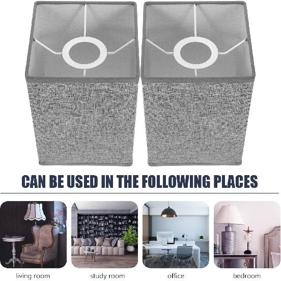 DOITOOL 2pcs Modern Linen Lamp Shade for Bedside Table Wall Light Chandelier Stylish Home Lampshade Replacement Light Shade for Table Lamps Natural