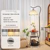 French Antique Style Floor Lamp & Integrated Bedside Table with Sofa and Coffee Table Storage Rack for Living Room or Bedroom. 