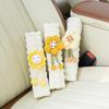 Car Seat Belt Shoulder Cover Cute Puff Grid Children'S Car Anti-Strangle Shoulder Protective Cover Car Interior Supplies