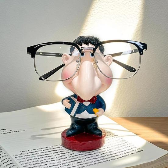 Mężczyzna z dużym nosem Uchwyt na okulary Stojak na okulary Figurka Nauczyciela Statua Dekoracja biurka Uchwyt na okulary przeciwsłoneczne Stojak na okulary