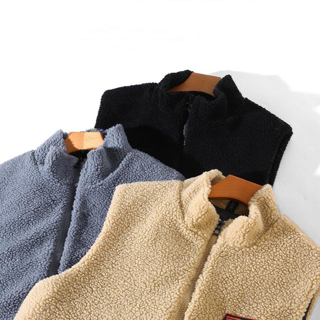 Men's Plus Size Lamb Velvet Vest Casual Plus Velvet Vest Plus Fat Oversized Cotton Vest 4XL-12XL