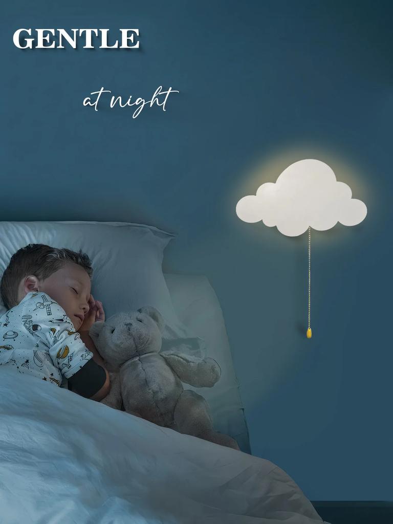 Cloud Light Floating Cloud Wall Lamps for Kids' Bedrooms Battery-operated Hanging Night Lights Gift Room Christmas Decoration