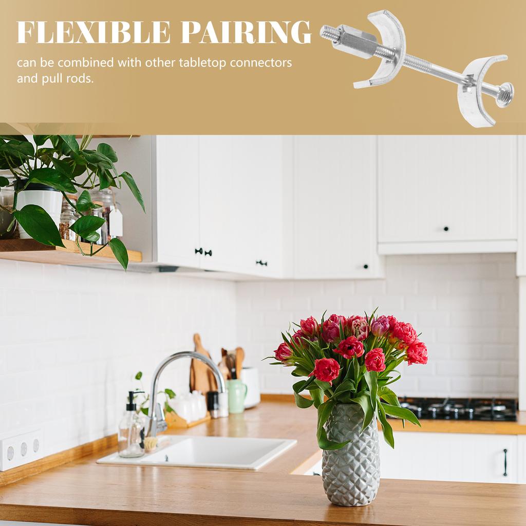 10pcs Galvanized Steel Countertop Connector Joint For Worktop Joiner Clamp Thread Bolt Benchtop Connection Pull Rod