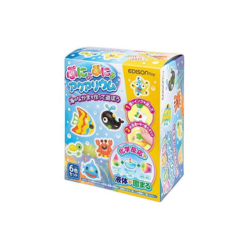EDISON TOY Squishy Aquarium, Build and Play with Sea Creatures, 6-Color Set, KJT12051, Ages 6 and Up