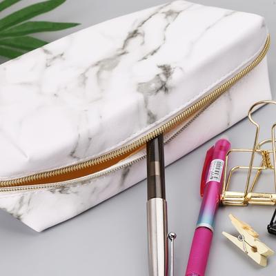 Großes süßes Federmäppchen, Stiftbox, Reißverschlusstaschen, Marmor-Make-up-Aufbewahrungszubehör