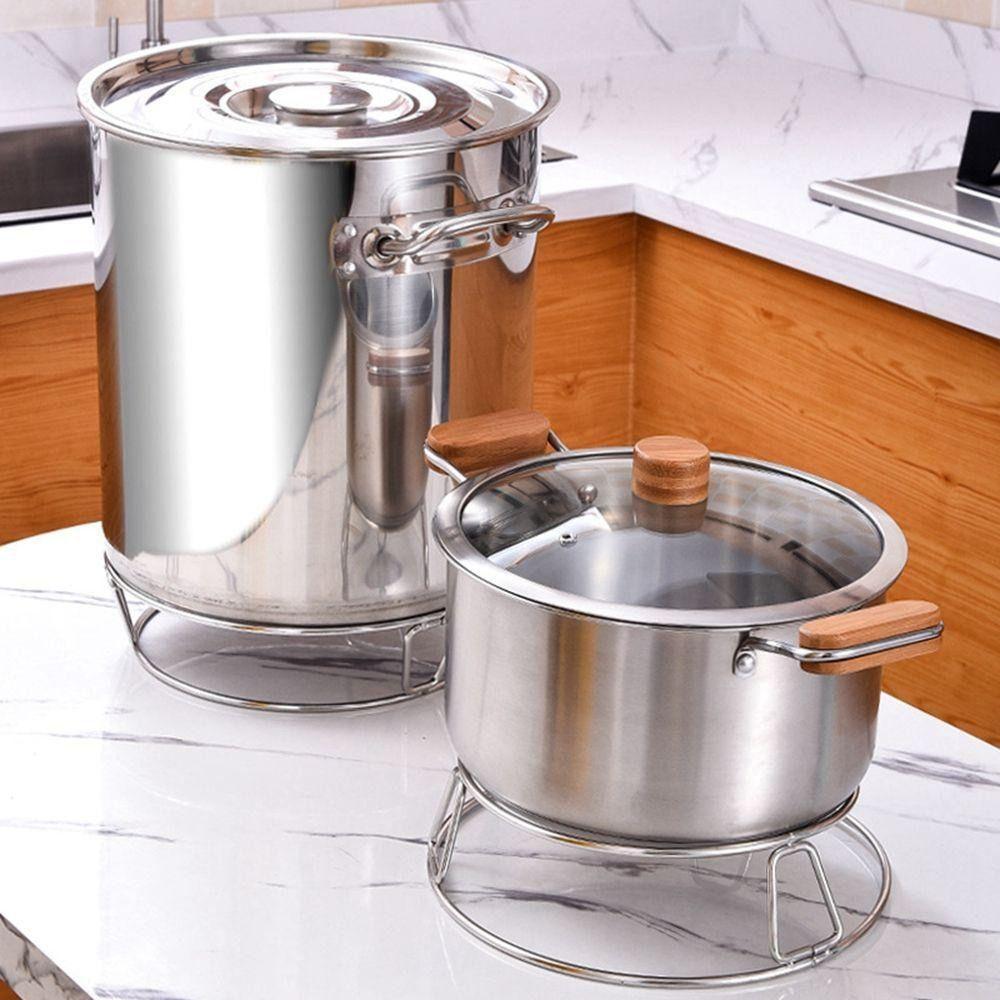 1Pcs Round Bottom Wok Rack Stainless Steel Cookware Ring Durable Pot Mat