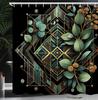 Modern Geometric Floral Waterproof Shower Curtain -Bold Abstract Shapes &Vibrant Flowers for Stylish,Contemporary Bathroom Decor