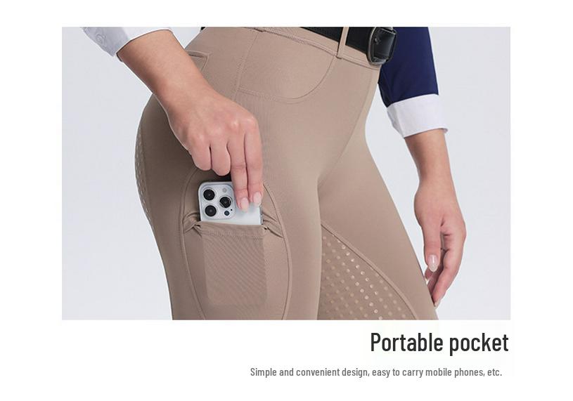 Unisex Non-Slip Silicone Full Seat Equestrian Breeches for Professional Horse Riding