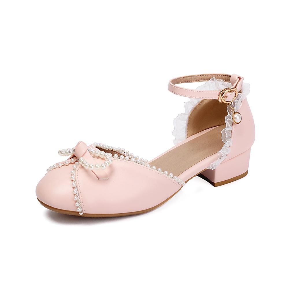 White Blue Women Sandals Low Heel Small Big Size 31 48