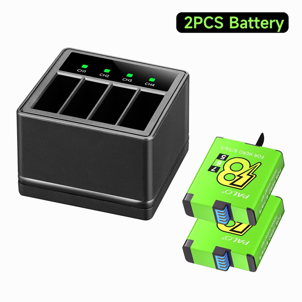 For GoPro 8 7 5 6 battery+4 Solts LED Light Battery Charger Storage Box With usb cable For Gopro Hero 8 7 hero 5 HERO 6 Camera