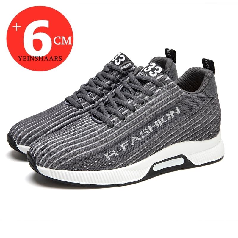 Fashion Men Sneakers Elevator Shoes Height Increase Shoes For Men Hidden Heels 6cm Optional Breathable Lift Sports Height Increasing Man