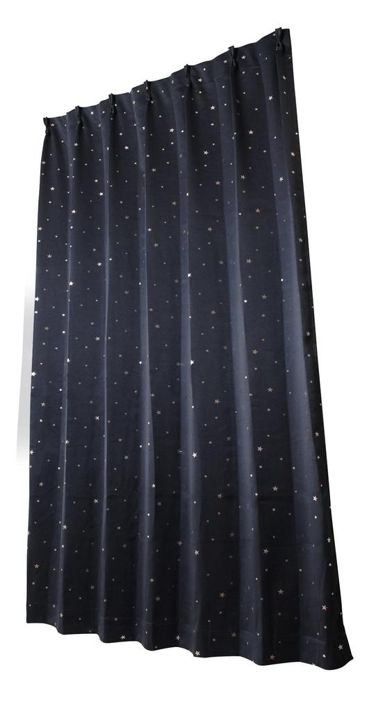 Univer Blackout Drape 100cm Wide x 200cm Set of 2 Curtains, Kiroro, Navy, Long,