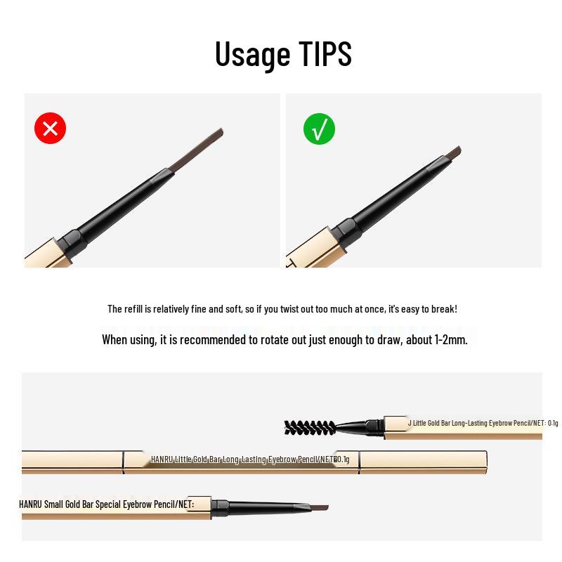 Ultrafeiner wasserfester goldener Augenbrauenstift mit zwei Enden: Langanhaltend & Wischfest - Perfekt für Anfänger