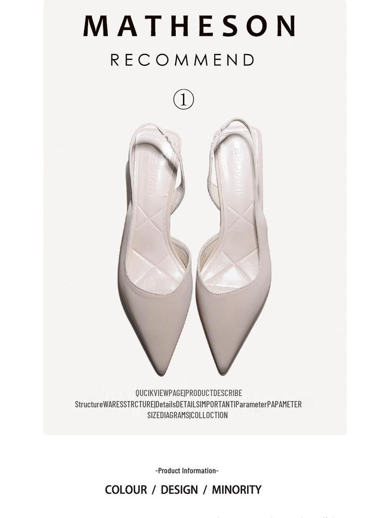 BEIJIANI Women's Stiletto Pointed Toe Backstrap Sandals 3289-31