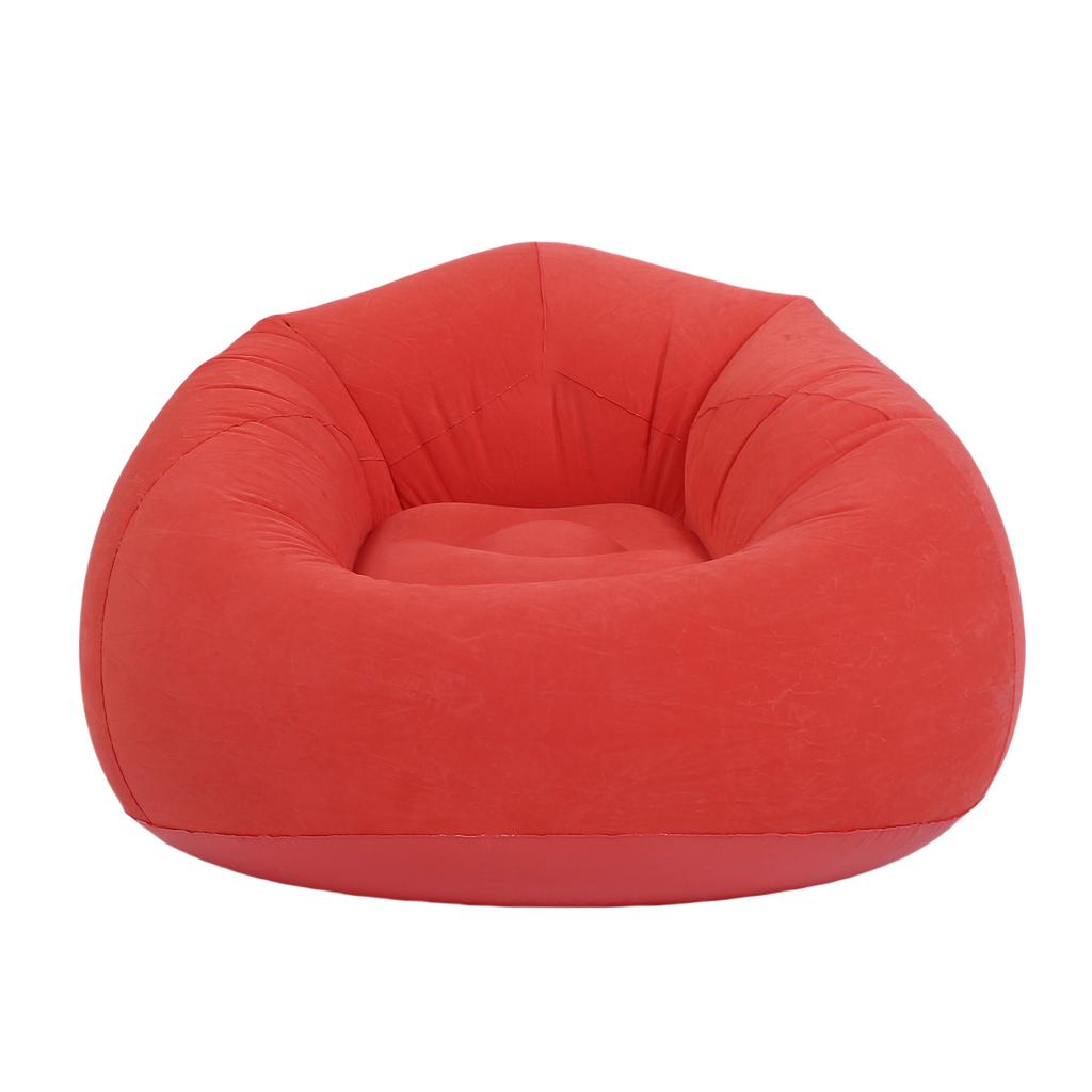 Uppblåsbar bönpåse utan bönor PVC Mjuk flockning Ergonomisk uppblåsbar loungefåtölj för vardagsrum sovrum
