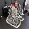 Luxury 100% Mulberry Silk Scarf Women Paisley Print Bandana Shawl Lady Neckerchief Handkerchief Female Decorative Wrap 53cm