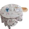 Imanqi Yun Pink Floral Embroidered Tablecloth and Cake Photography Backdrop
