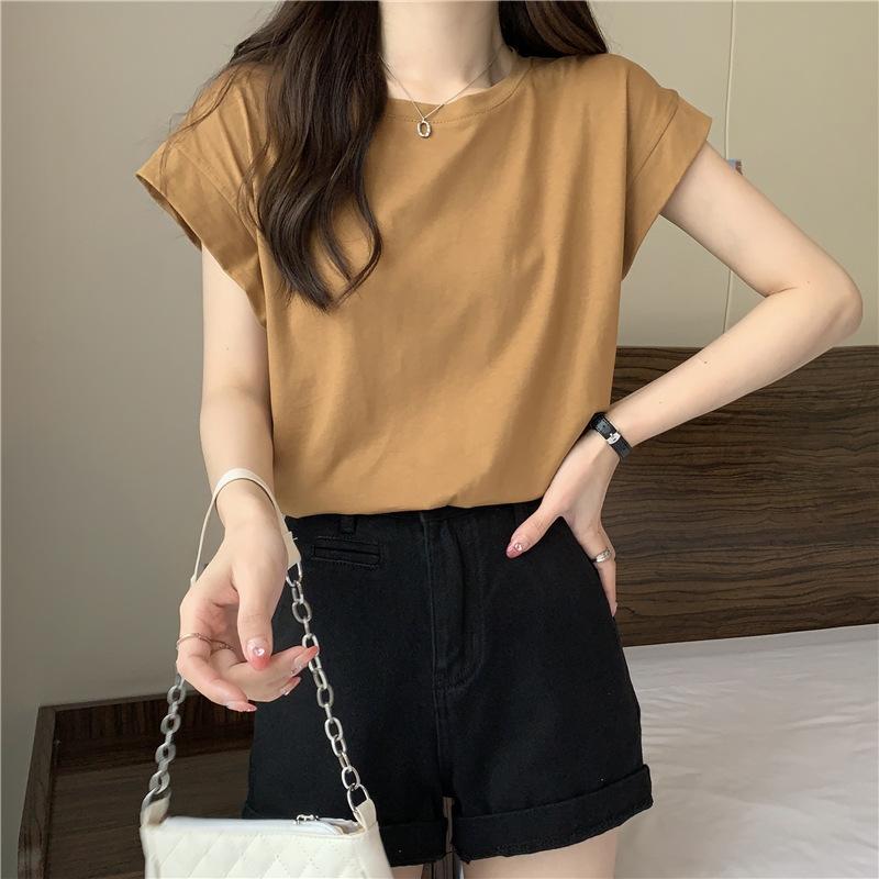Design sense Xiaofei sleeve T-shirt women's summer new loose outer wear bottoming shirt short-sleeved T-shirt WYP-9994#