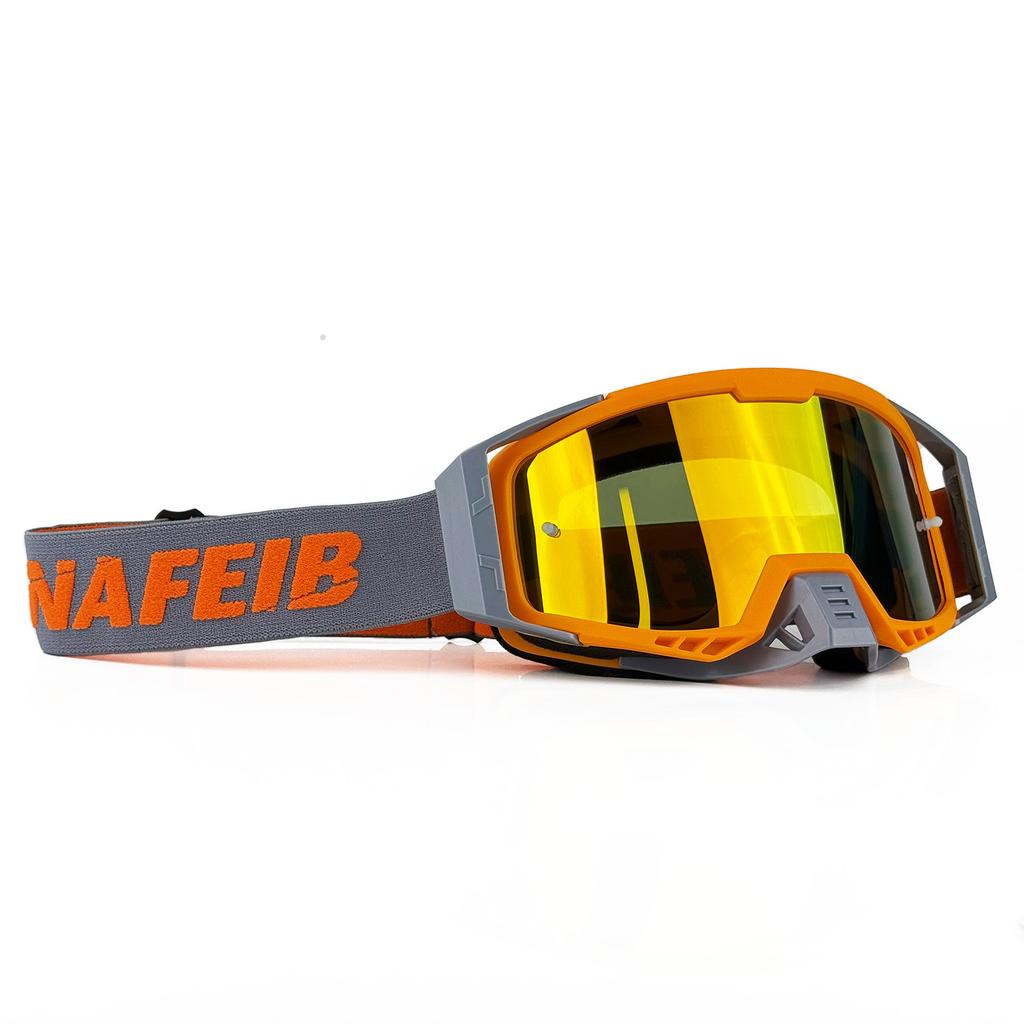 NAFEIB Universal Motocross Goggles UV400 Windproof Dustproof Impact Resistant for Helmet Dirt Bike ATV Off Road Riding Safety Ge