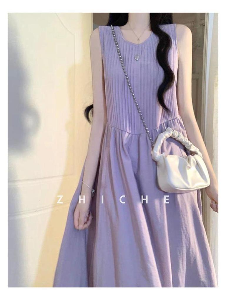 Purple Sleeveless Summer Beach Dress