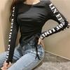 Women Slim Stretch Drawstring T-shirt