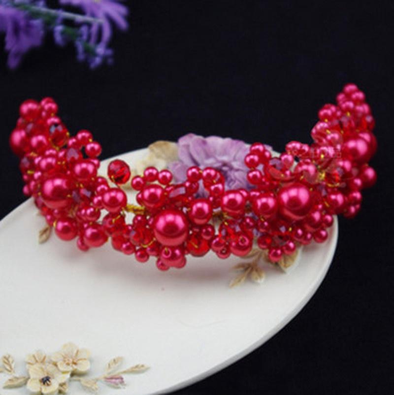 Crystal Pearl Headbands Bridal Tiaras Hairband Headpiece Head Jewelry Women Wedding Hair Accessories