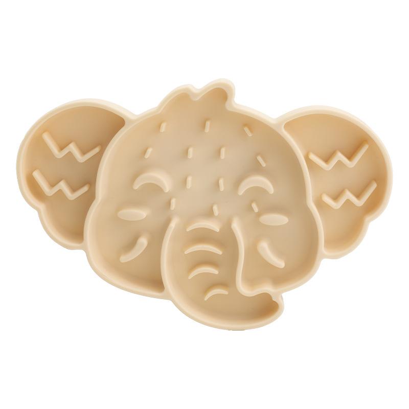 

Нижняя присоска коврика для медленного кормления в виде слона нелегко сдвигается. Миска для еды для питомца, противоудушающая посуда, силиконовый коврик для вылизывания телесный