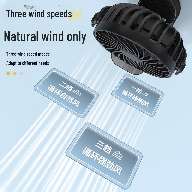 USB Rechargeable Silent Clip-On Fan for Office, Home, and Outdoor Use