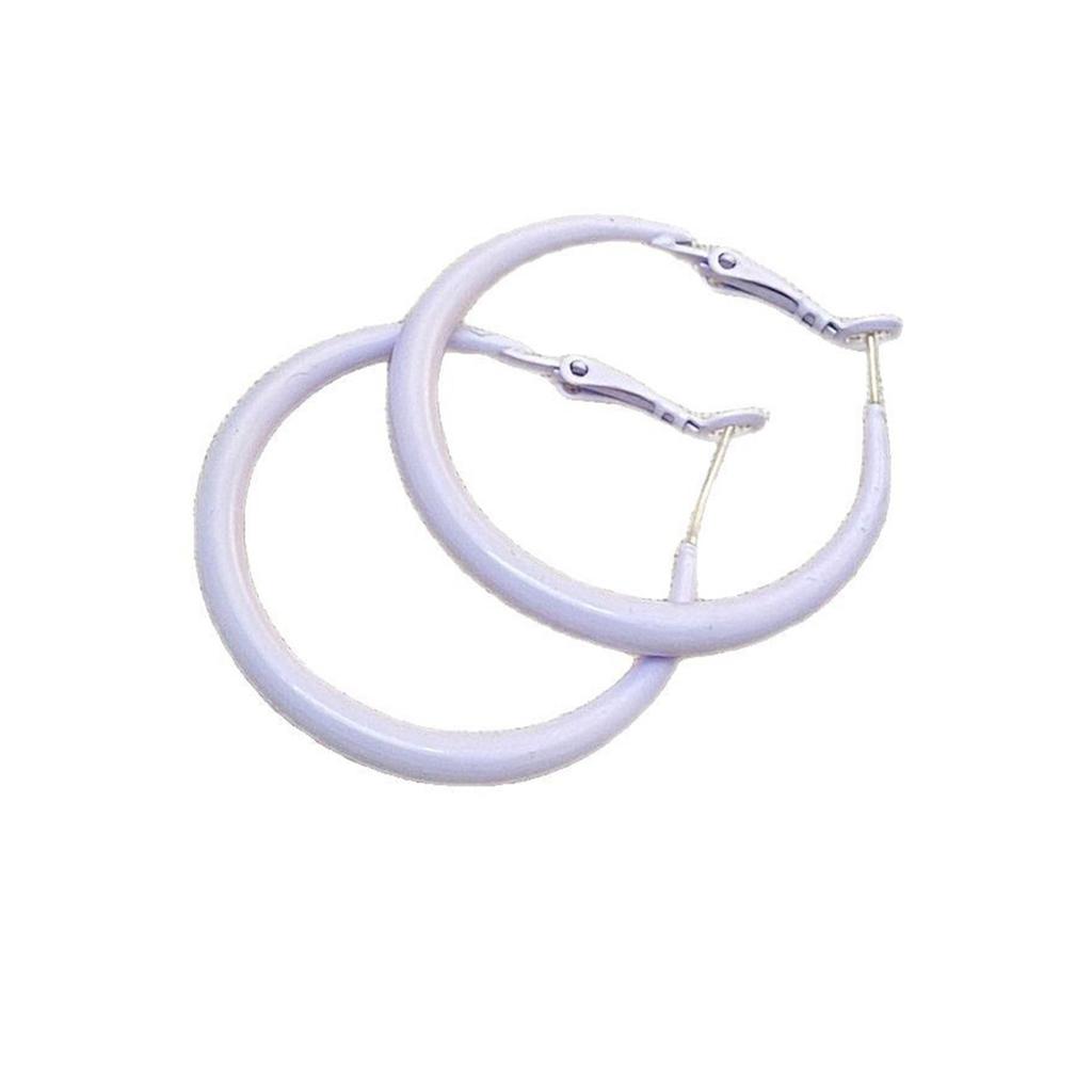 Portable Sturdy Alloy Round Earrings Jewelry Accessory for Fashionable Women Ladies Versatile for Various Occasions