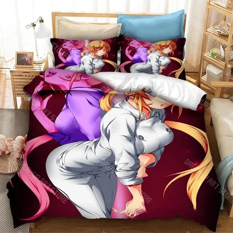 3D Print Food Wars Shokugeki No Soma Bedding Set Boys Girls Twin Queen Size Duvet Cover Pillowcase Bed Kids Adult