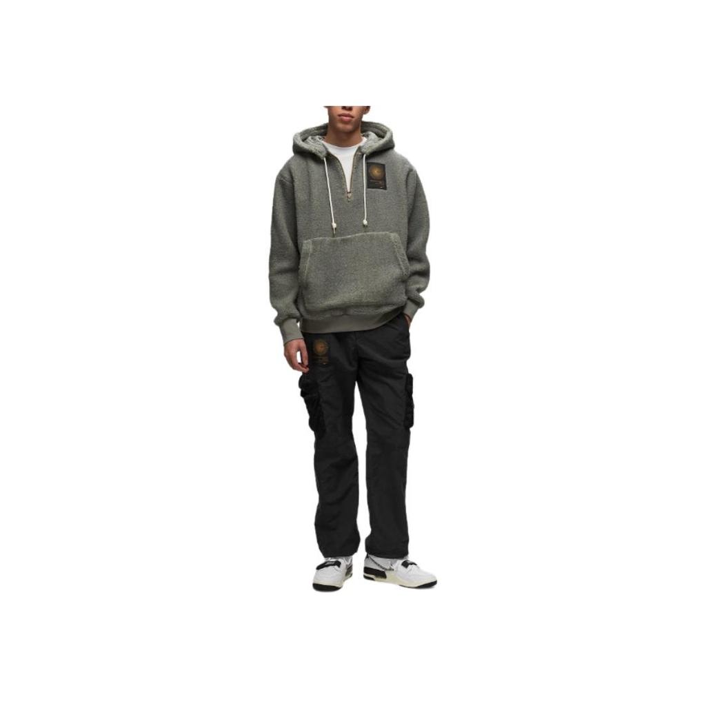 Nike NBA Pullover Hoodie With Logo Print Long Sleeve Zip-Up Men Tops Gray FD8466-053