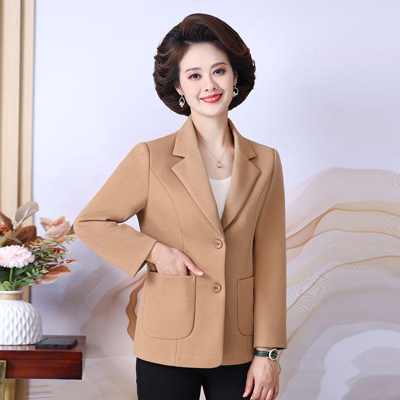 

Women s Plaid Mom Style Jacket - Versatile Autumn & Spring Top for Middle-Aged XL (85-105 jin)