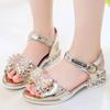 Girls' Princess Rhinestone Bow Sandals - Trendy Summer 2023 Fashion for School Students